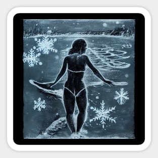 Winter Swimming Sticker